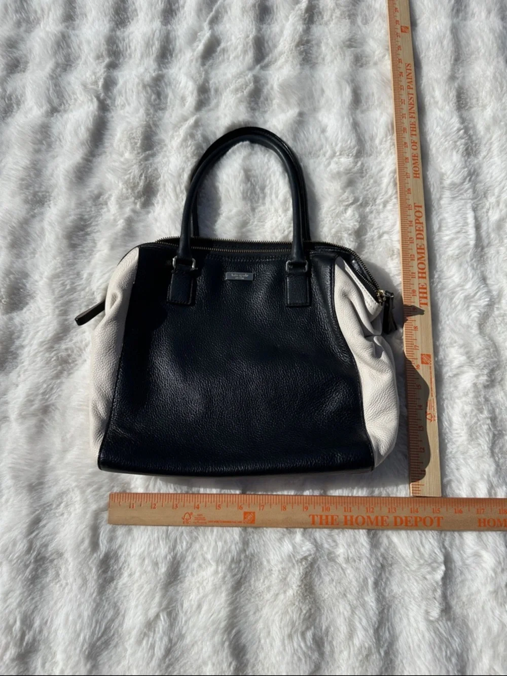 Kate Spade Ollie magnolia satchel tote leather black and white